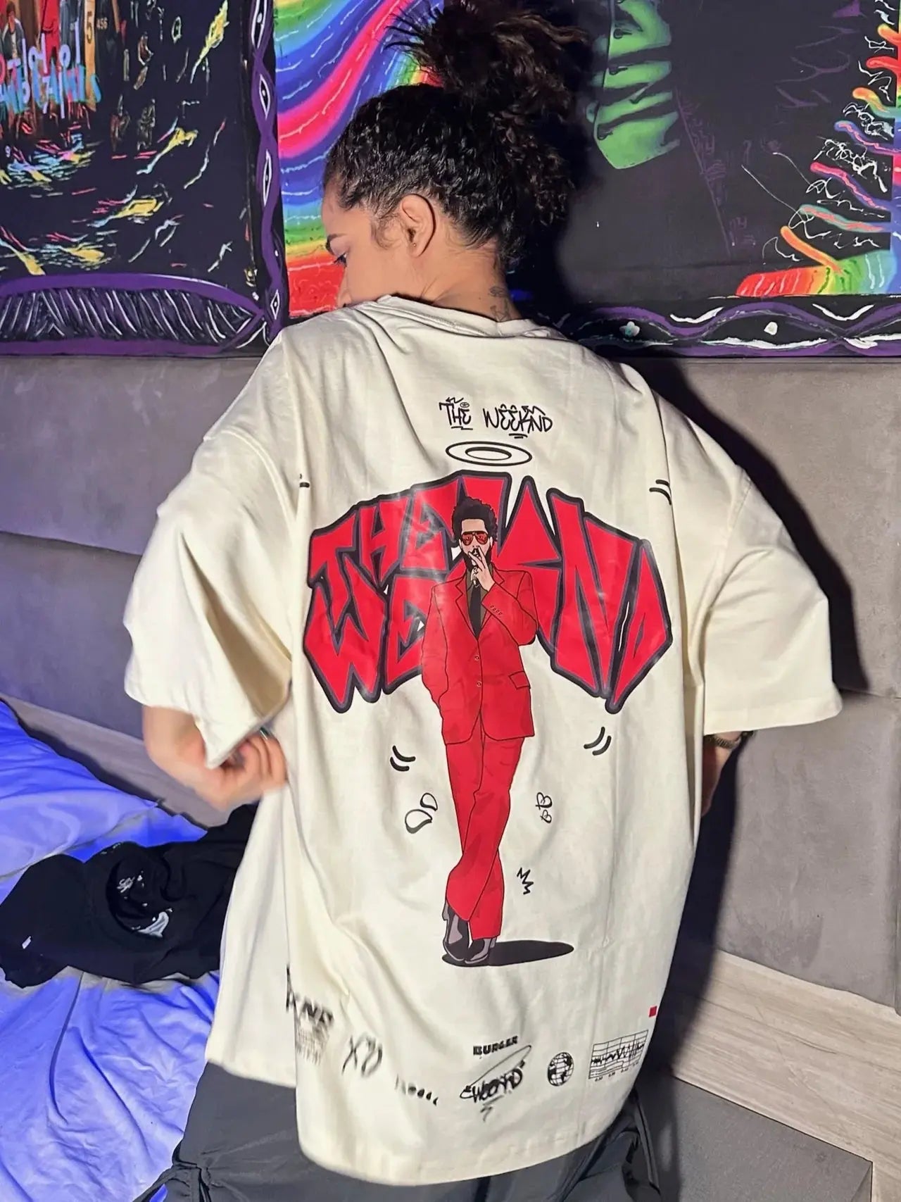 THE WEEKND CARTOON ART DROP SLEEVED TEE FOR MEN AND WOMEN UrbanNest
